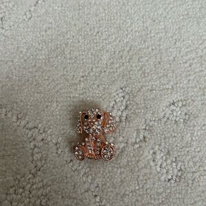 Crystal Rhinestone dog puppy brooch pin jewelry rose gold color animal fashion